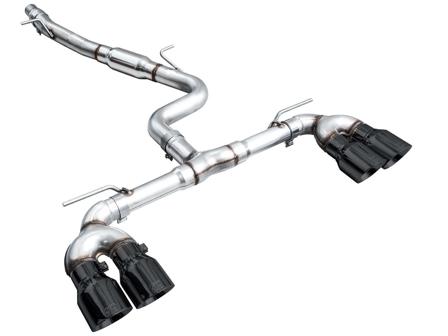 AWE Track Edition Exhaust for Volkswagen MK8 Golf R - Diamond Black Tips - 3020-43658