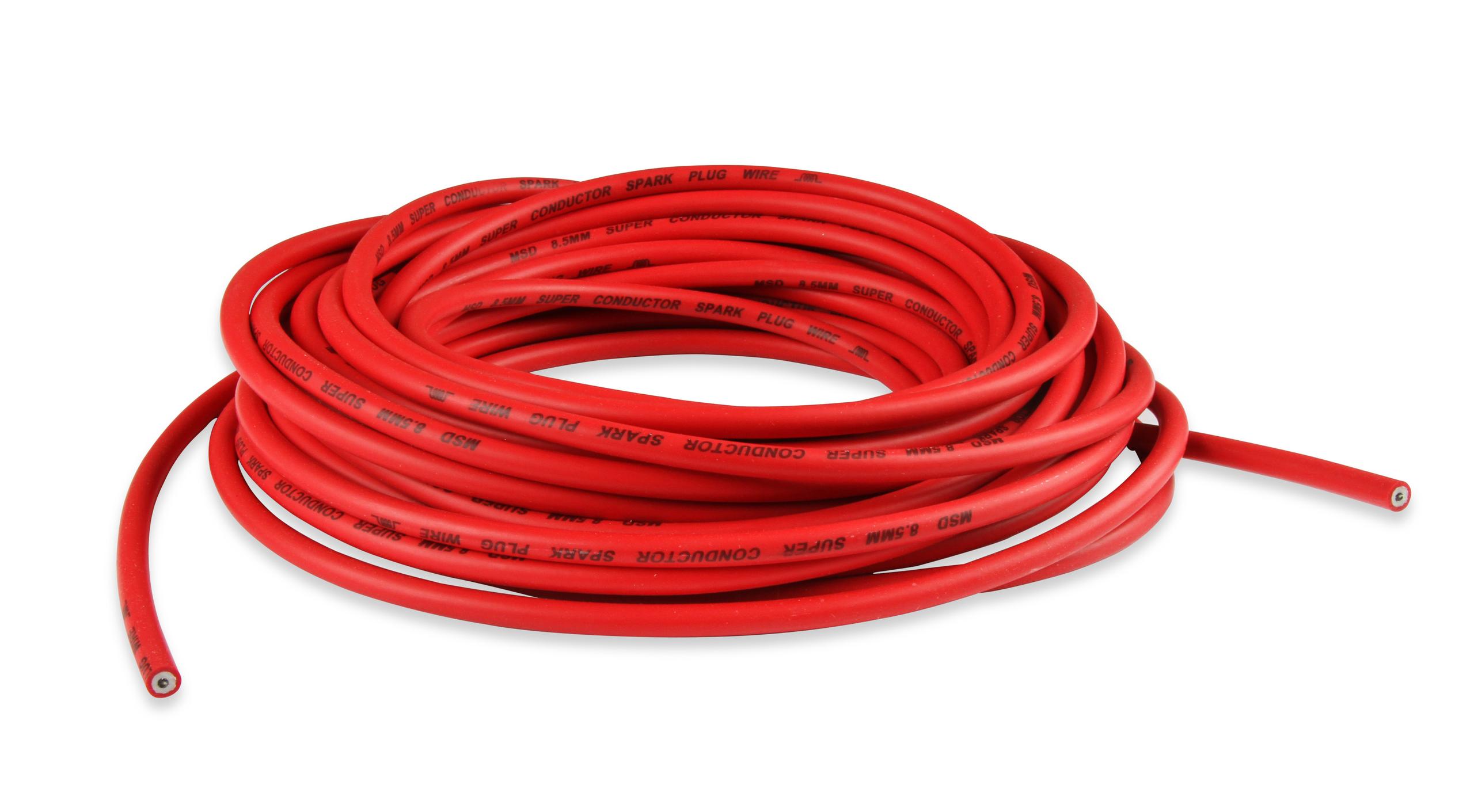 Super Conductor Spark Plug Wire, Red 8.5mm, 50 Ft.  - 34029