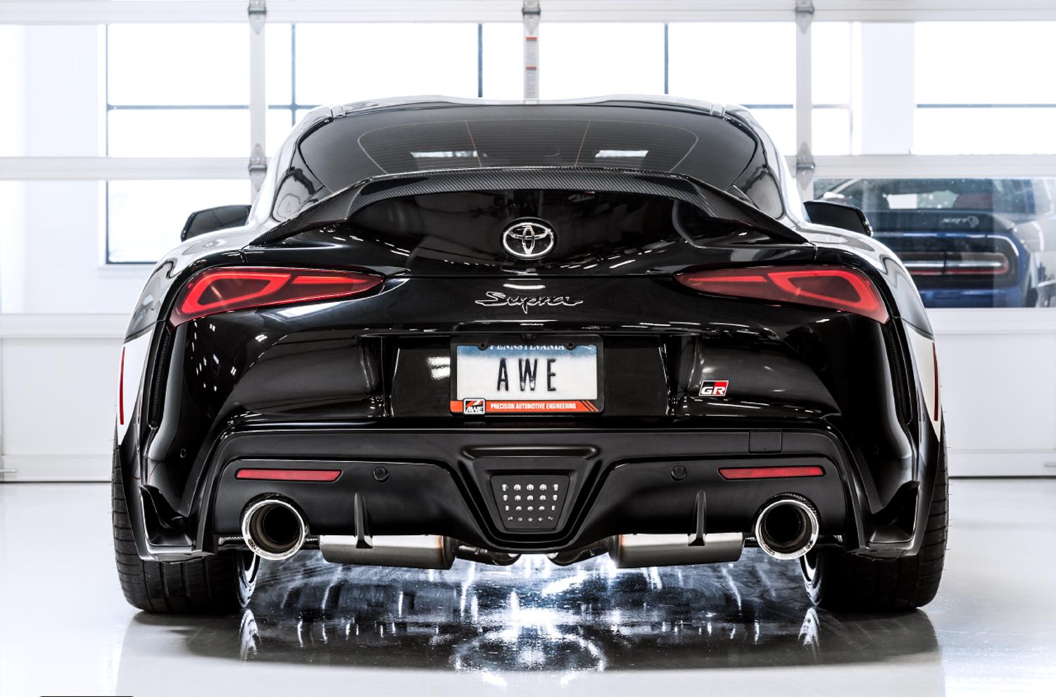 AWE Resonated Touring Edition for A90 Supra - 5" Chrome Tips - 3015-32118