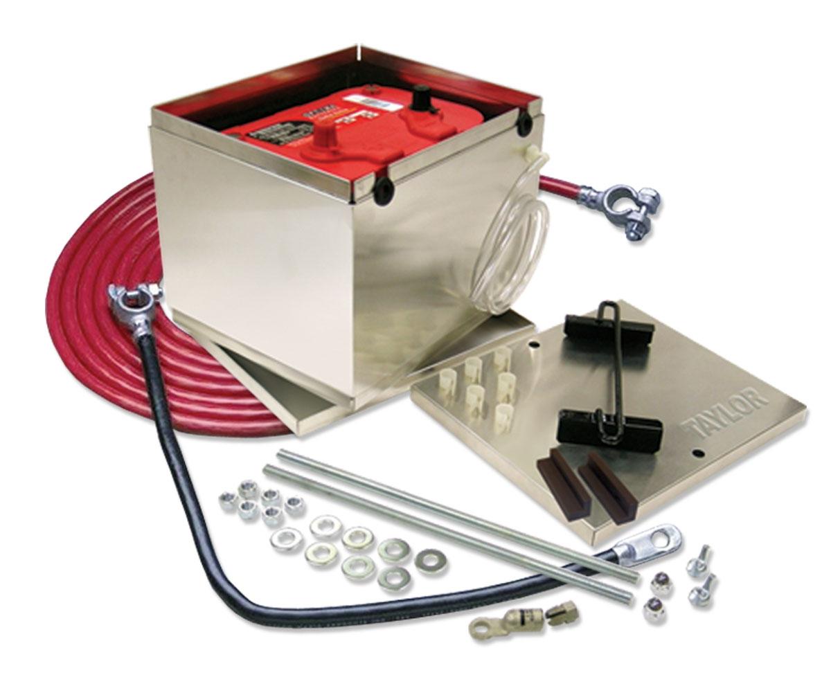 TAYLOR CABLE Battery Box alum NHRA w/1ga WC cables - 48204