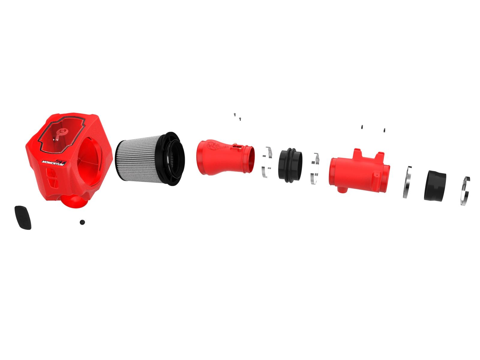 AFE Momentum GT Cold Air Intake System Red w/ Pro DRY S Filter (2022-2026 Ram, Jeep Fitments) - 50-70120DR