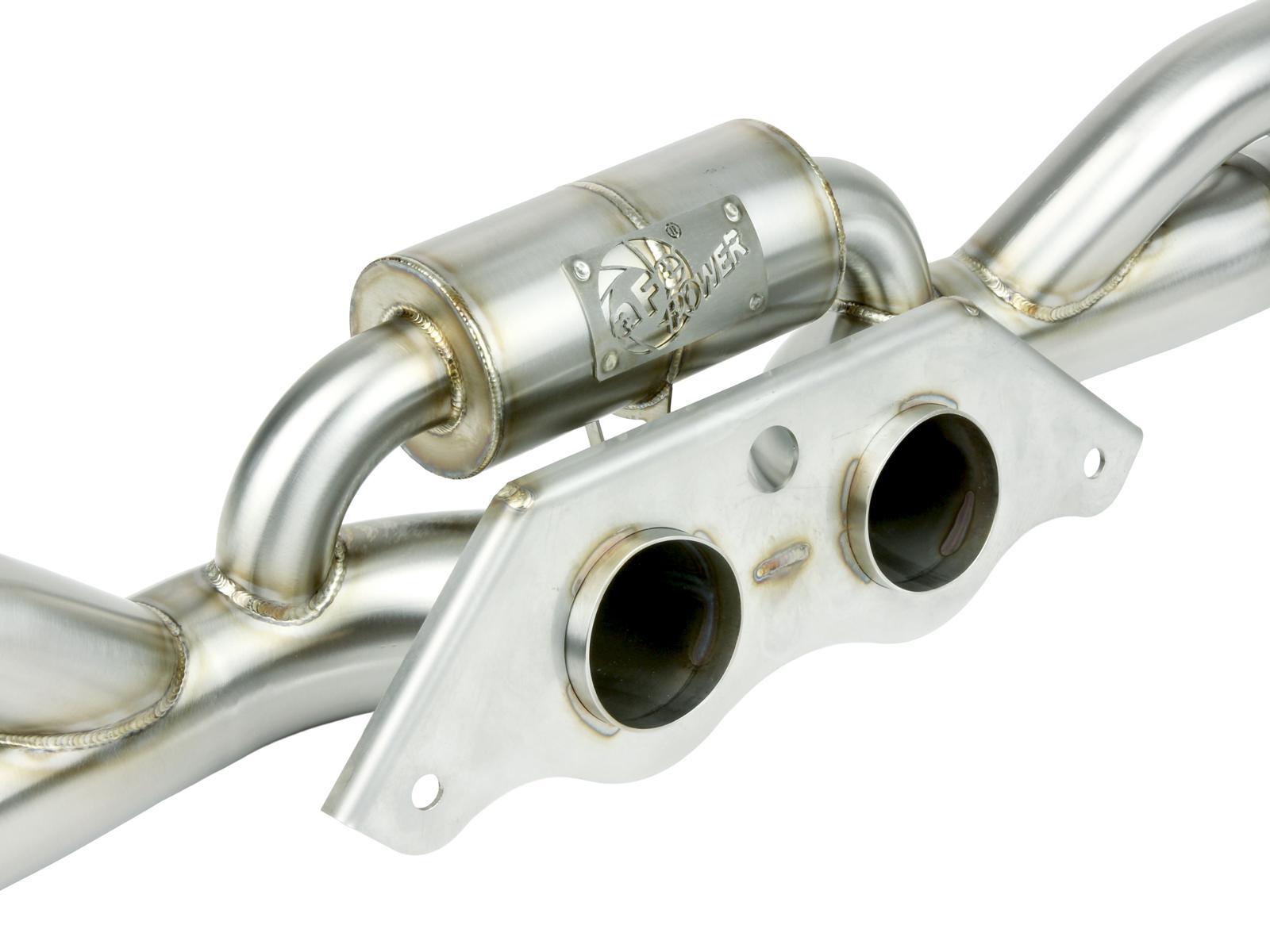 aFe Mach Force Xp 304 Stainless Steel Secondary Muffler Delete Pipe (2014-2019 911 GT3) - 49C36434