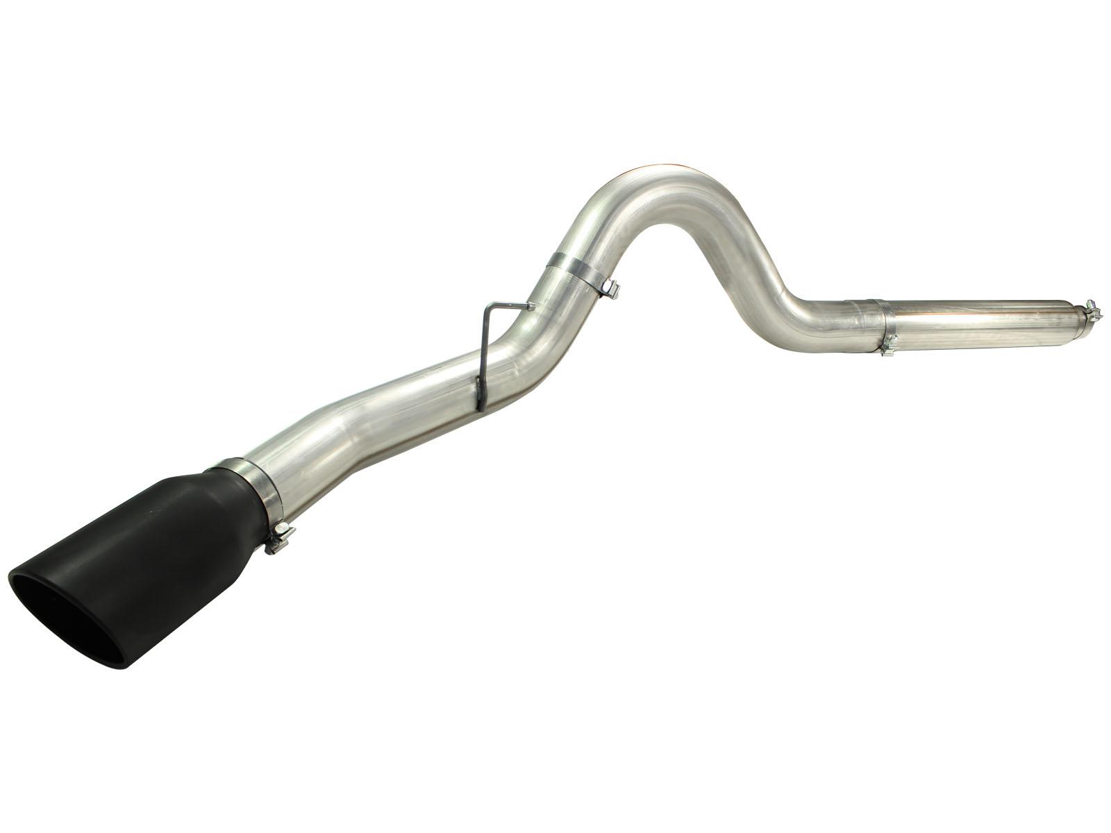 AFE Large Bore-HD 5 IN 409 Stainless Steel DPF-Back Exhaust System w/Black Tip - 49-43054-B