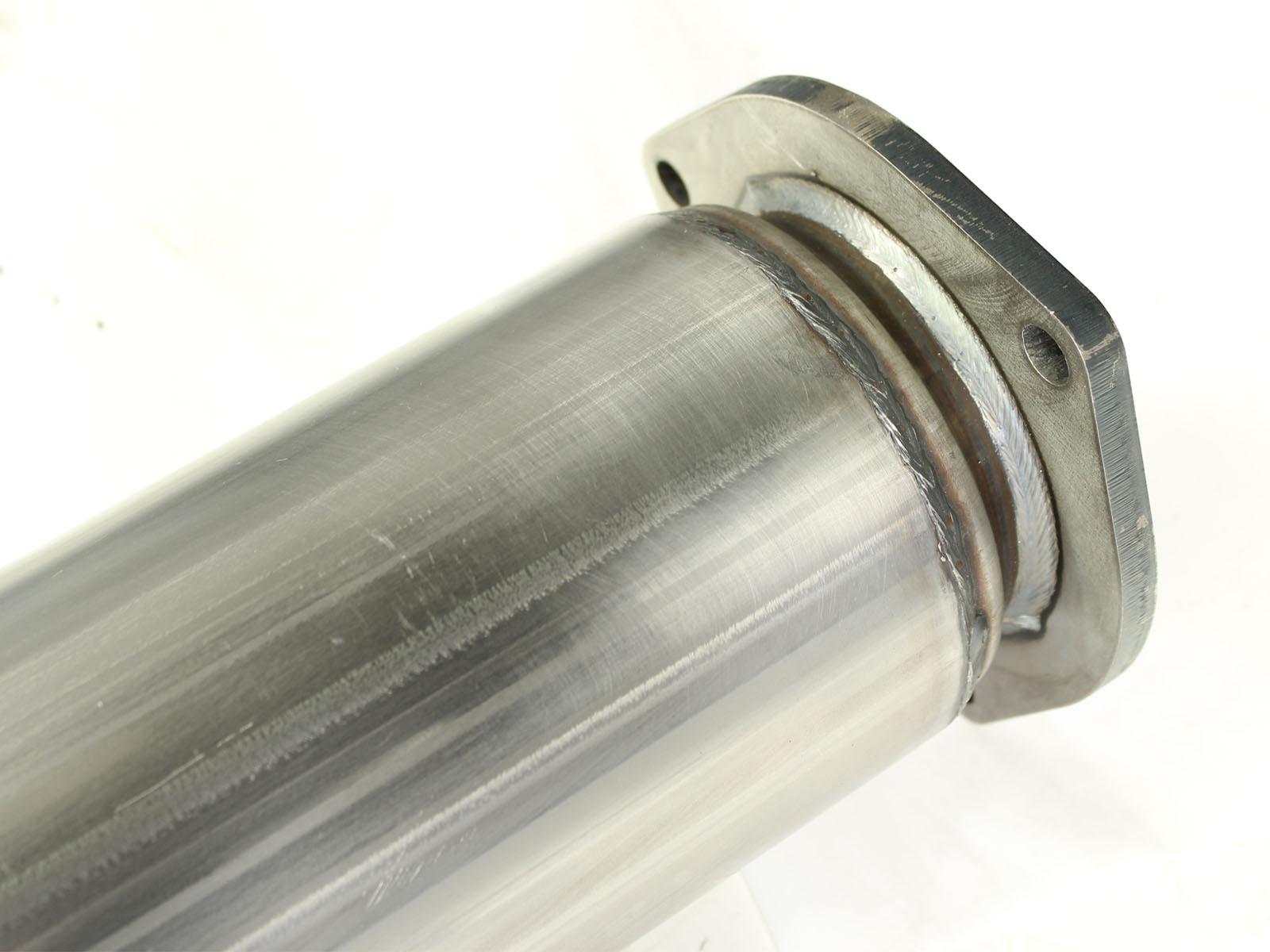 AFE Large Bore-HD 5 IN 409 Stainless Steel DPF-Back Exhaust System w/Polished Tip - 49-43055-P