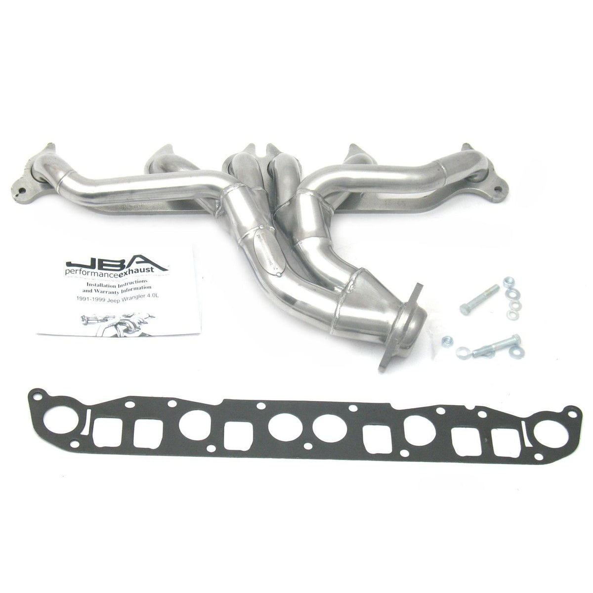 JBA 91-99 Jeep Wrangler/Cherokee 4.0L Sil Cer (1991-1999 Wrangler) - 1526SJS