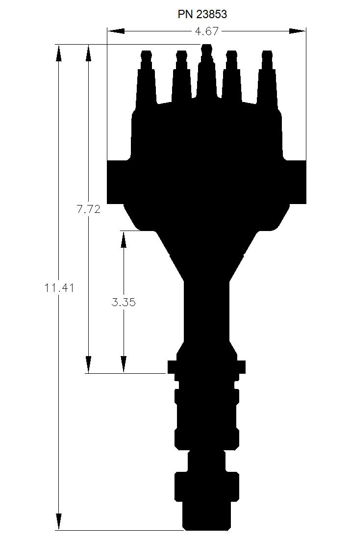 Black, Oldsmobile V8 Dual Sync Distributor.  - 23853