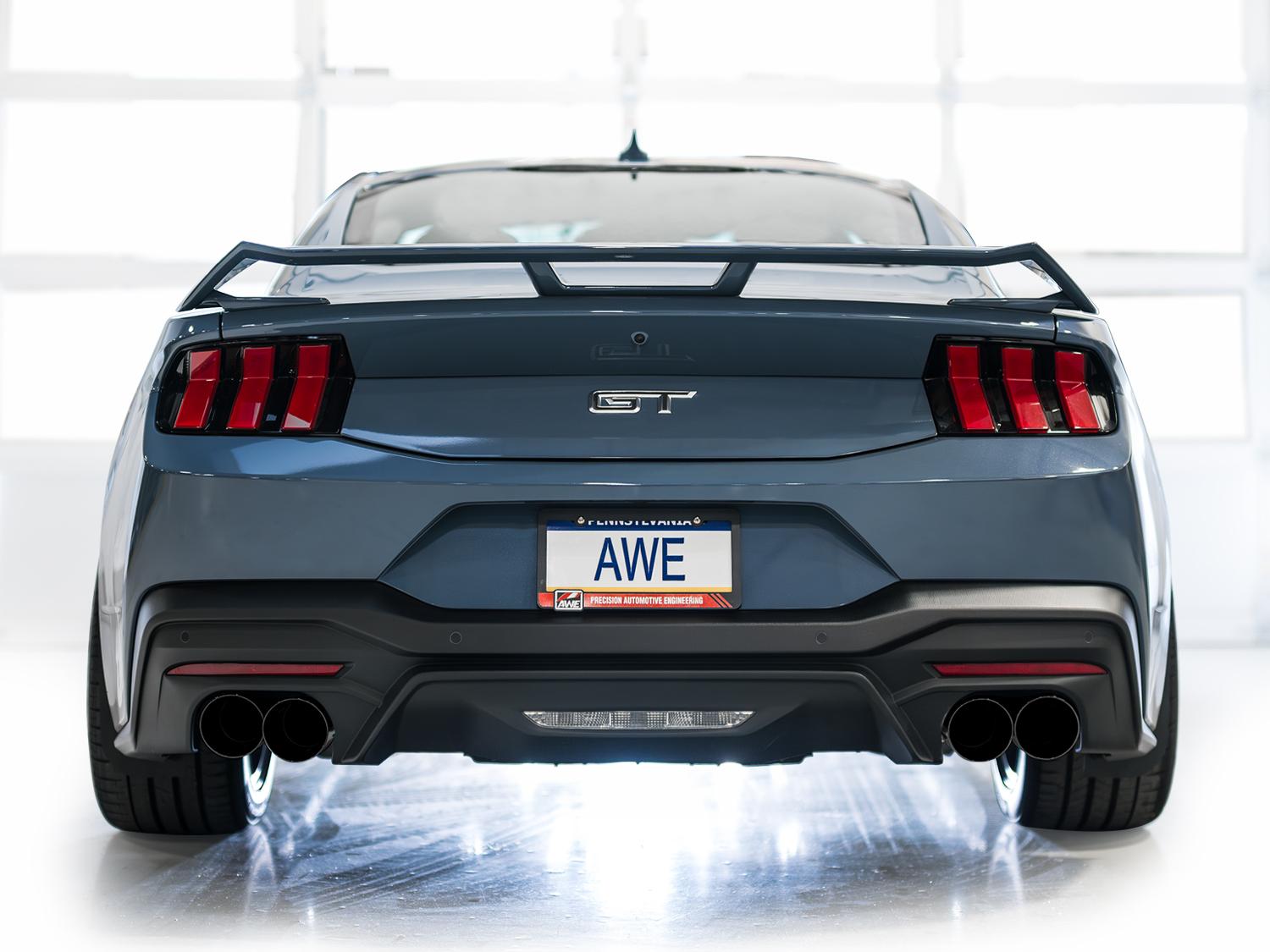 AWE SwitchPath Catback Exhaust - Quad Diamond Black Tips (2024-2026 Mustang GT) - 3025-43650