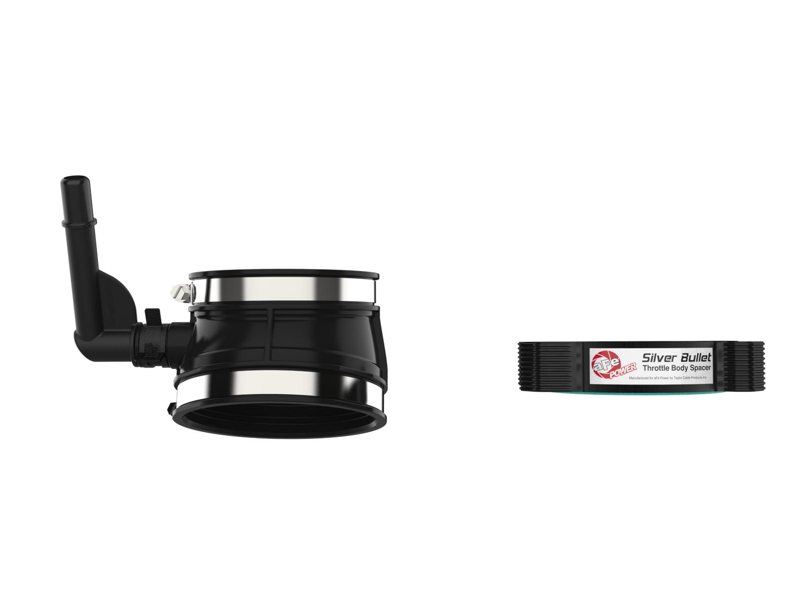 AFE Silver Bullet Throttle Body Spacer Kit Black (Chevrolet Corvette (C8) 2020 V8-6.2L This item will only work with the factory air intake system.) - 46-34017B