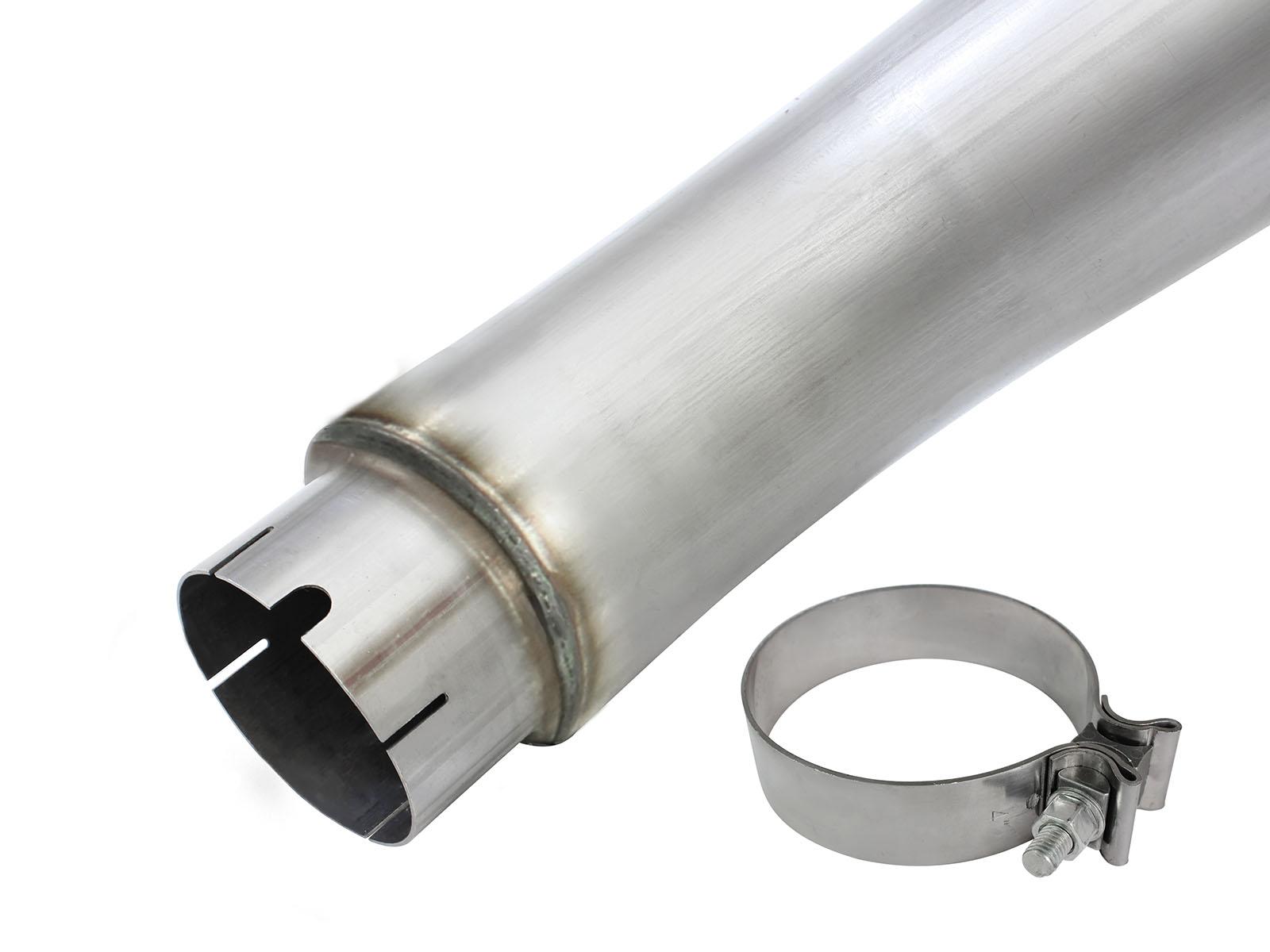 AFE Large Bore-HD 5 IN 409 Stainless Steel DPF-Back Exhaust System w/Black Tip (2013-2018 2500, 3500) - 49-42051-1B