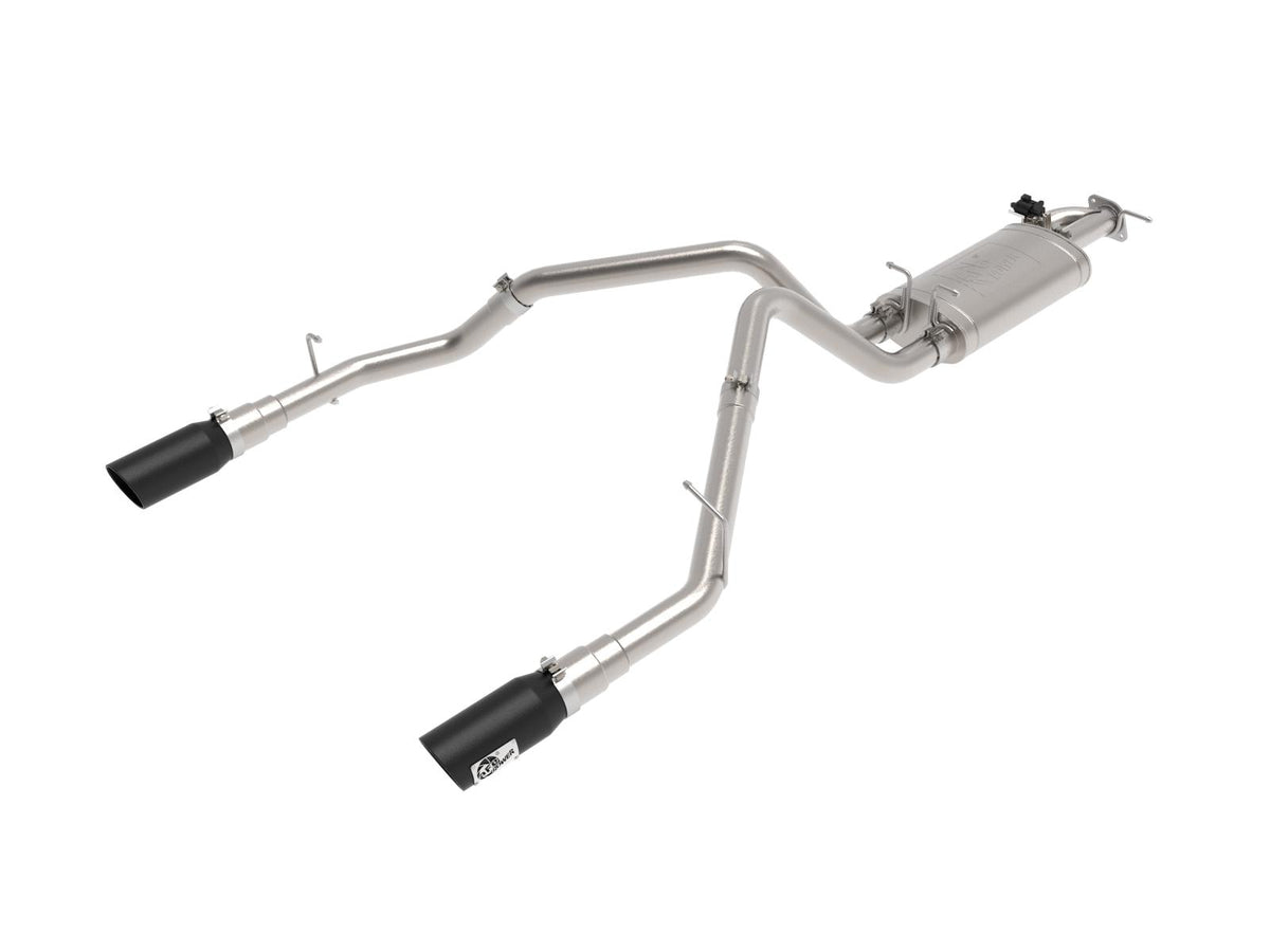 AFE Gemini XV Cat-Back Exhaust System w/ Dual Rear Exit Black Tip (2019-2021 1500, 1500) - 49-32081-B