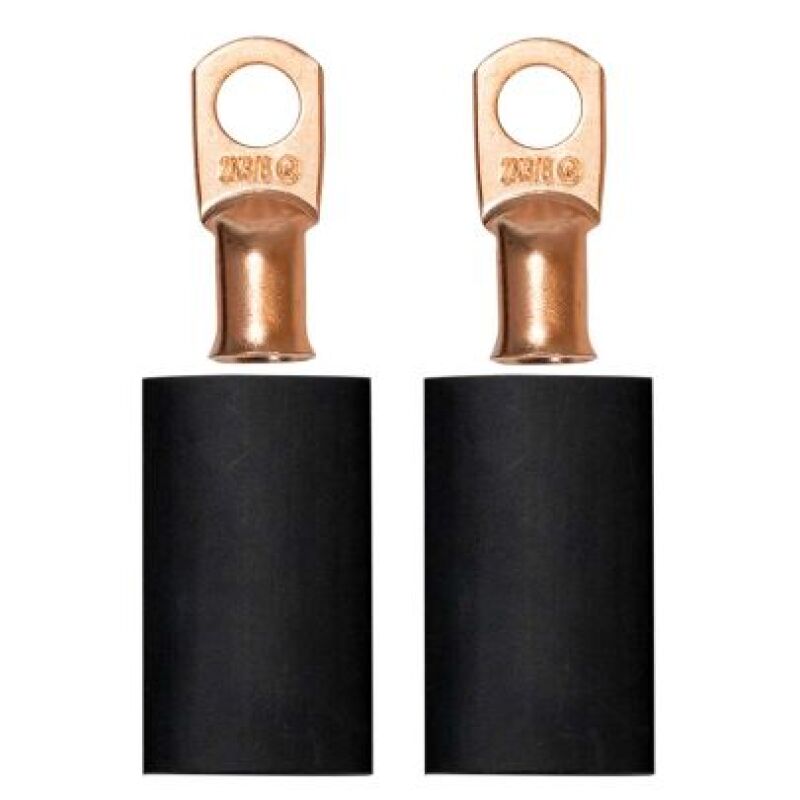 Moroso BATTERY CABLE TERMINAL KIT, CRIMP OR SOLDER, FOR 2 GA WIRE, 3/8 DIA STUD, 2 PACK - 74169