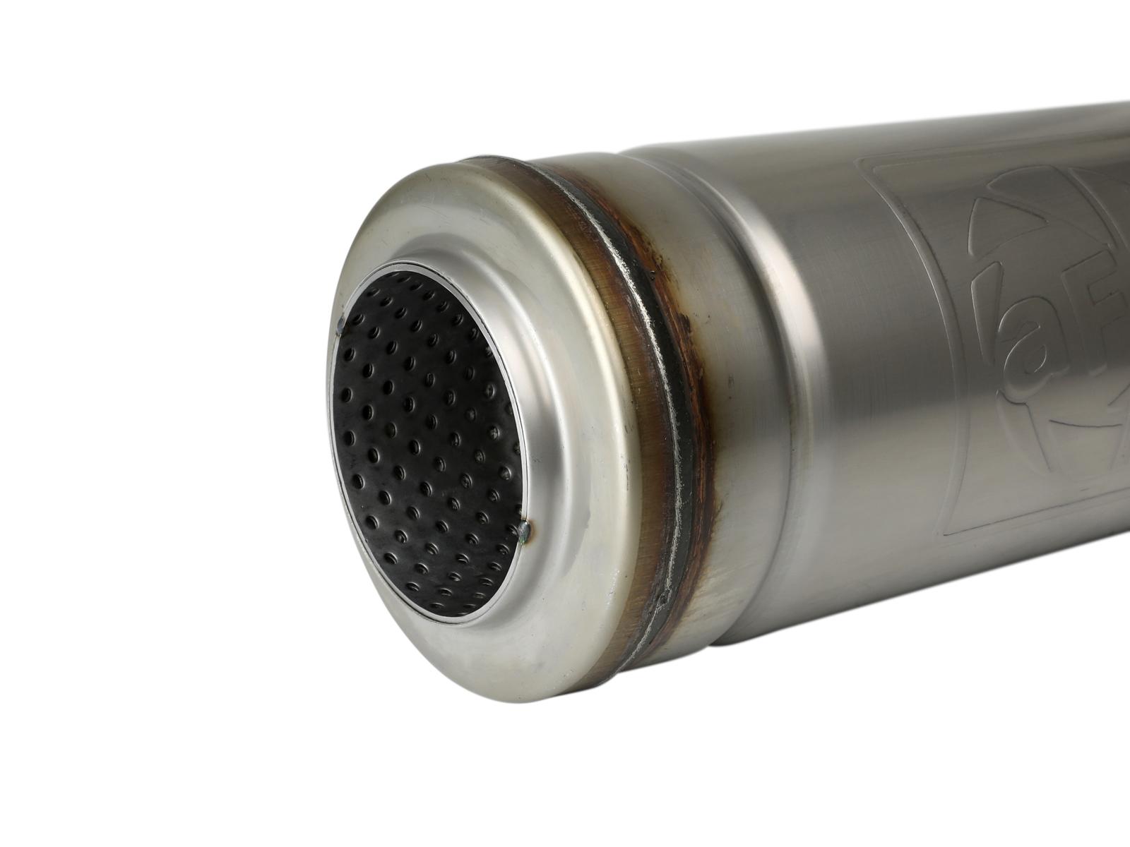 AFE MACH Force-Xp 304 Stainless Steel Muffler (3 IN ID Center/Center x 5 IN Dia. x 14 IN L - Round Body) - 49M30049