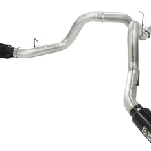 AFE Large Bore-HD 4 IN 409 Stainless Steel DPF-Back Exhaust System w/ Dual Black Tip (2011-2016 Silverado 2500 HD, Silverado 3500 HD, Sierra 2500 HD, Sierra 3500 HD) - 49-44043-B