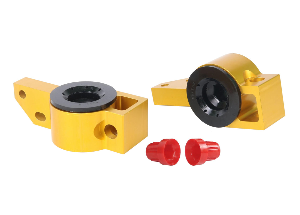 Whiteline Performance Control Arm Lower Inner Rear Bushing Adds +0.5Deg Caster + Anti-Lift Whiteline (2004-2018 A3 Quattro, A3, Passat, Jetta, Rabbit, GTI, Golf, Eos, TT, TT Quattro, S3, Tiguan, CC, TTS Quattro, Passat CC, TT RS Quattro, Golf R, Vento, Q3