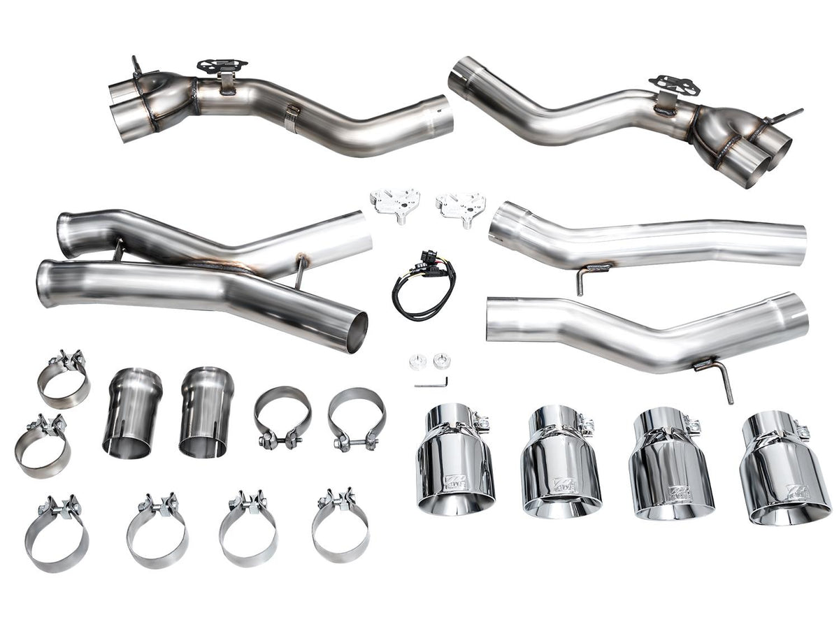 AWE Track Edition Exhaust for BMW G87 M2 - Chrome Silver Tips - 3020-42487