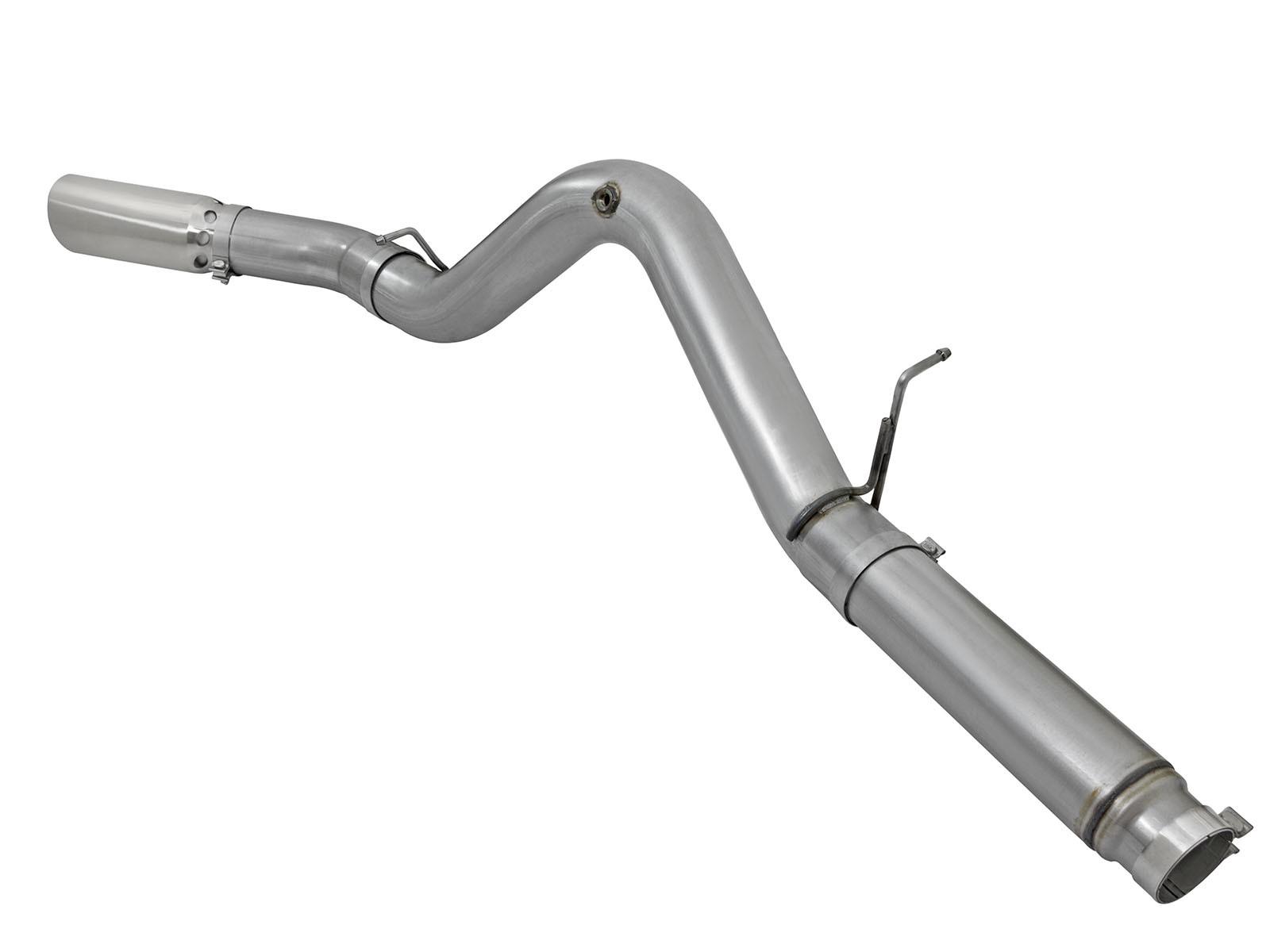 AFE Large Bore-HD 5 IN 409 Stainless Steel DPF-Back Exhaust System w/Polished Tip (2016-2016 Silverado 2500 HD, Silverado 3500 HD, Sierra 2500 HD, Sierra 3500 HD) - 49-44081-P