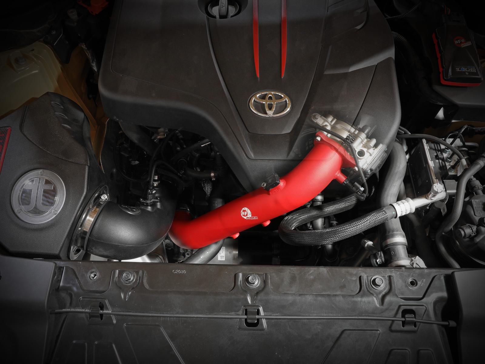AFE BladeRunner 2-3/4 IN Aluminum Hot-Side Charge Pipe Red (2021-2021 GR Supra) - 46-20488-R