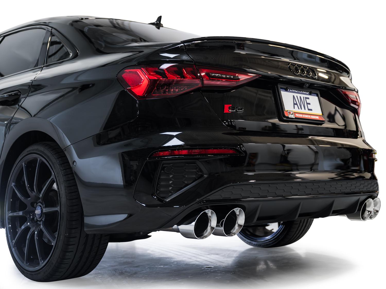 AWE Touring Edition Exhaust for Audi 8Y S3 - Chrome Silver Tips - 3015-42897