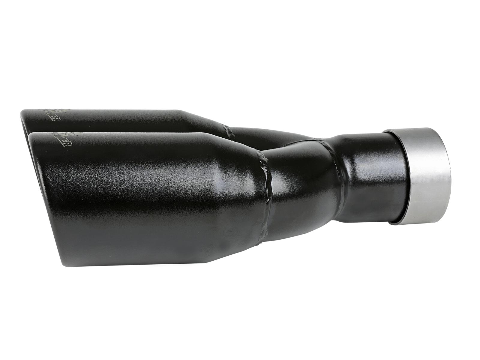 AFE MACH Force-Xp 409 Stainless Steel Clamp-on Exhaust Tip Black (2-1/2 IN Inlet x 3-1/2 IN Outlet X 12 IN L) - 49T25374-B12
