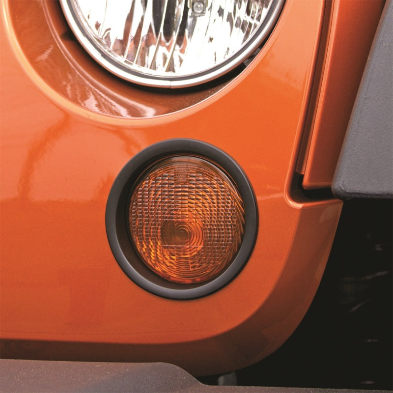 Rugged Ridge Turn Signal Lamp Trim Black Rugged Ridge 07-18 Jeep Wrangler Jk. - 12419.26