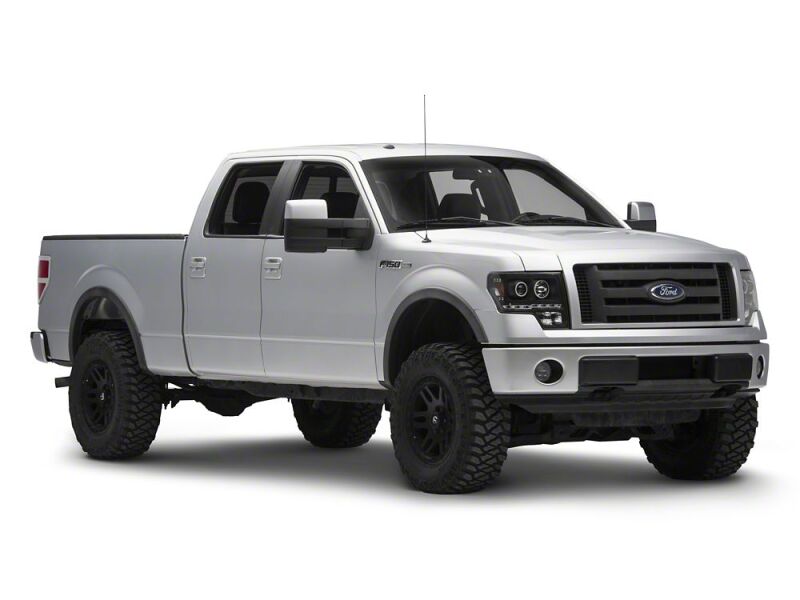 Raxiom 09-14 Ford F-150 G2 Super White LED Halo Projector Headlights- Black Housing- Clear Lens