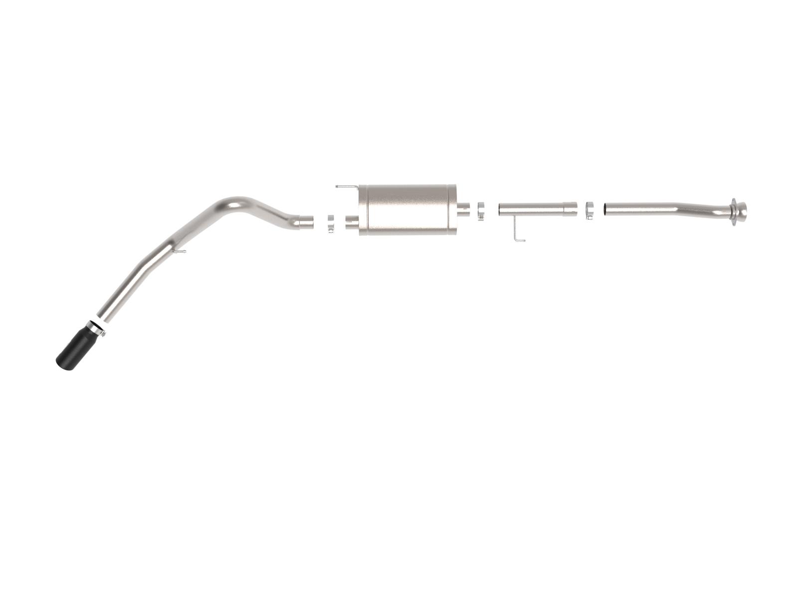 AFE 49-43125-B Apollo GT Series 3 IN to 3-1/2 IN 409 Stainless Steel Cat-Back Exhaust System w/ Black Tip (2021-2025 Ford F-150 V6-2.7 TT / 3.5L TT / V8-5.0L)