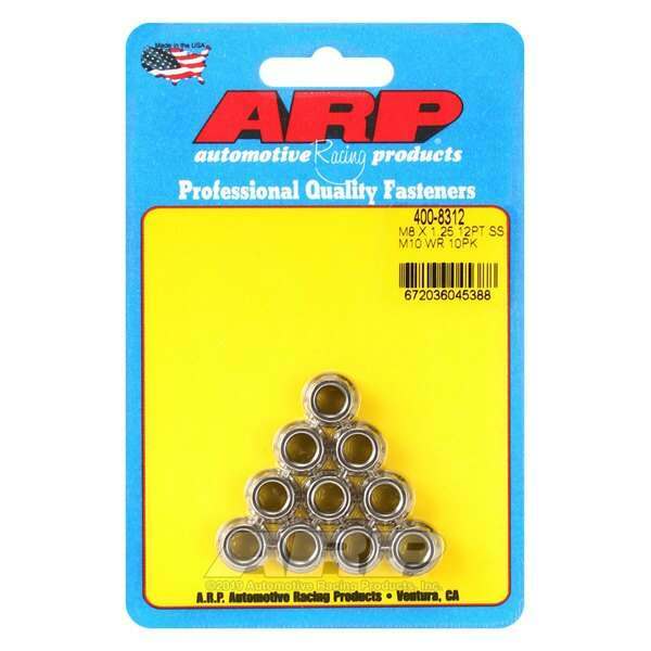 ARP M8 X 1.25 (M10 wr) SS 12pt nut kit - 400-8312