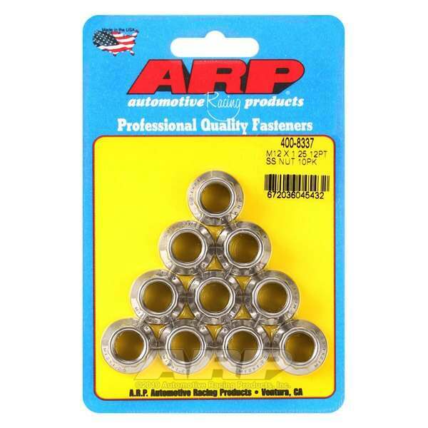 ARP M12 X 1.25 (M14 wr) SS 12pt nut kit - 400-8337