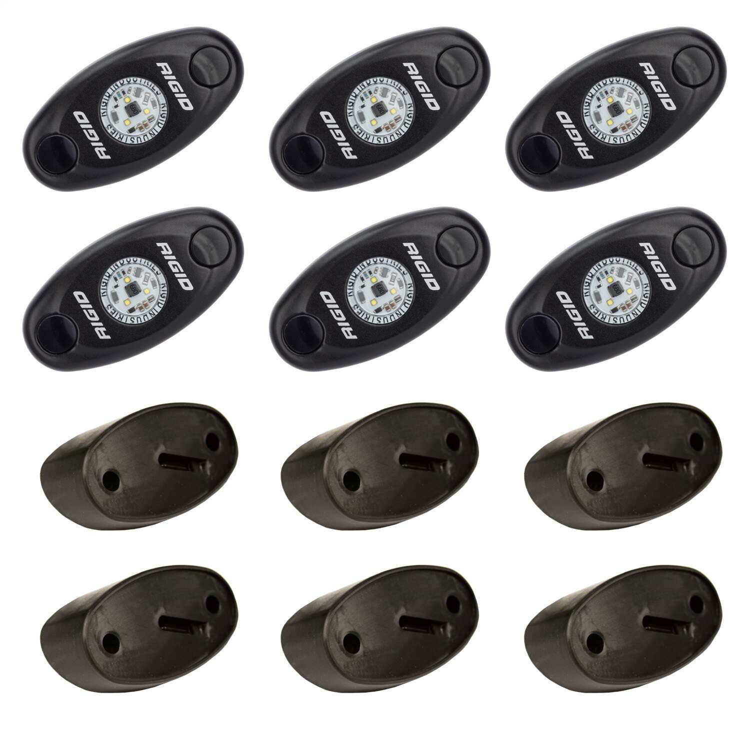 RIGID Industries Rigid A-Series Led Universal Rock Light Kit, High Power Red, Set Of 6 - 400263