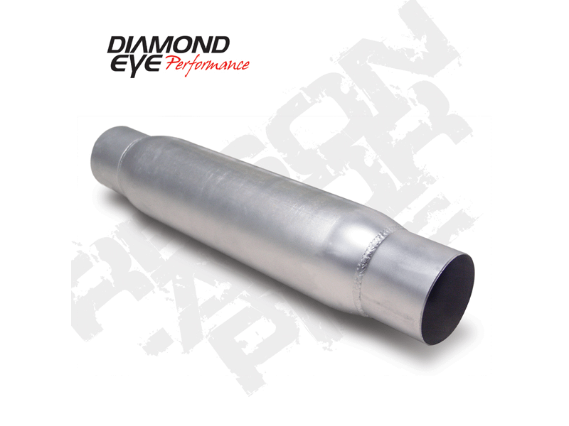 Diamond Eye Performance Exhaust Resonator 4 Inch Aluminized Performance Quiet Tone Resonator With Ends Top Diamond Eye - 400405
