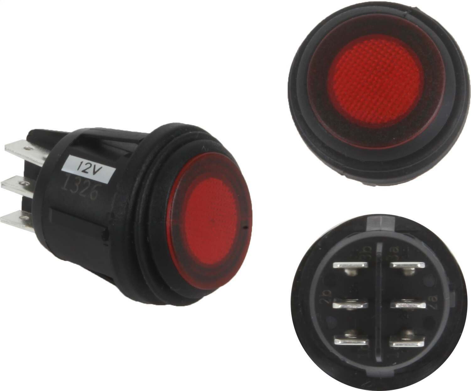 RIGID Industries Rigid 3 Position Rocker Switch (On/Off/Backlight), Red, Single - 40181