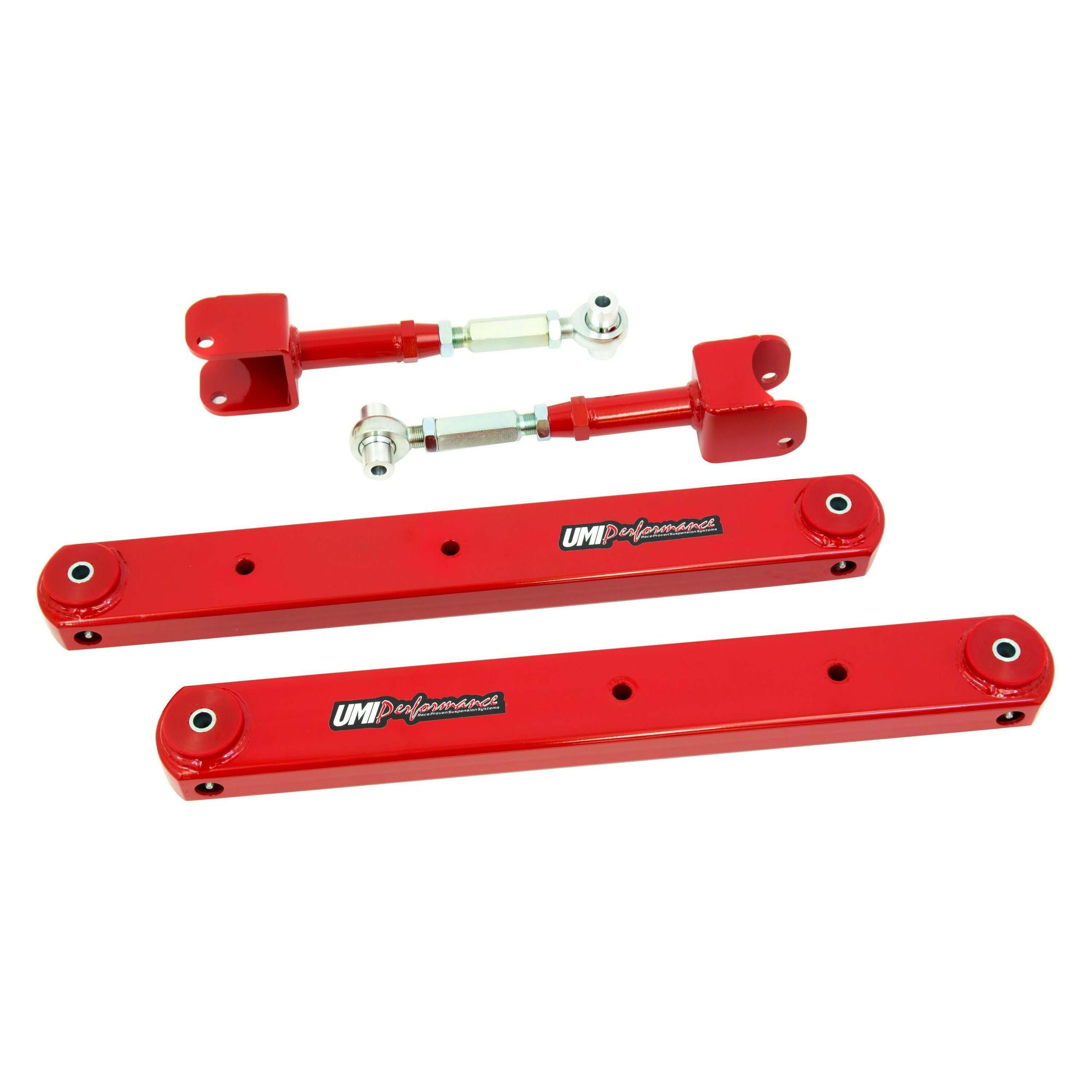UMI Performance 1964-1967 GM A-Body Rear Control Arm Kit, Fully Boxed Lowers, Adjustable Uppers - 402119-R