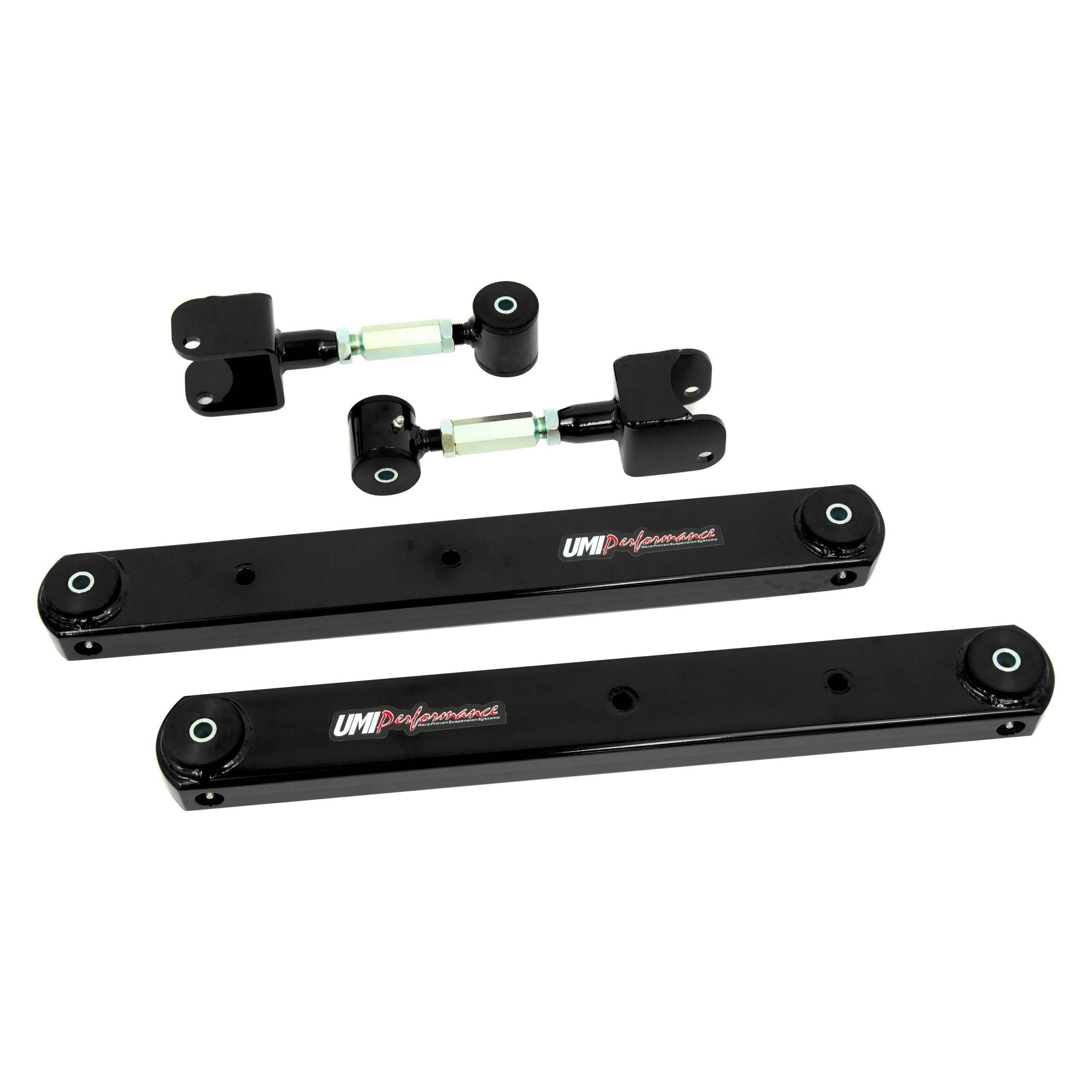 UMI Performance 1968-1972 GM A-Body Rear Control Arm Kit, Fully Boxed Lowers, Adjustable Uppers - 402125-B