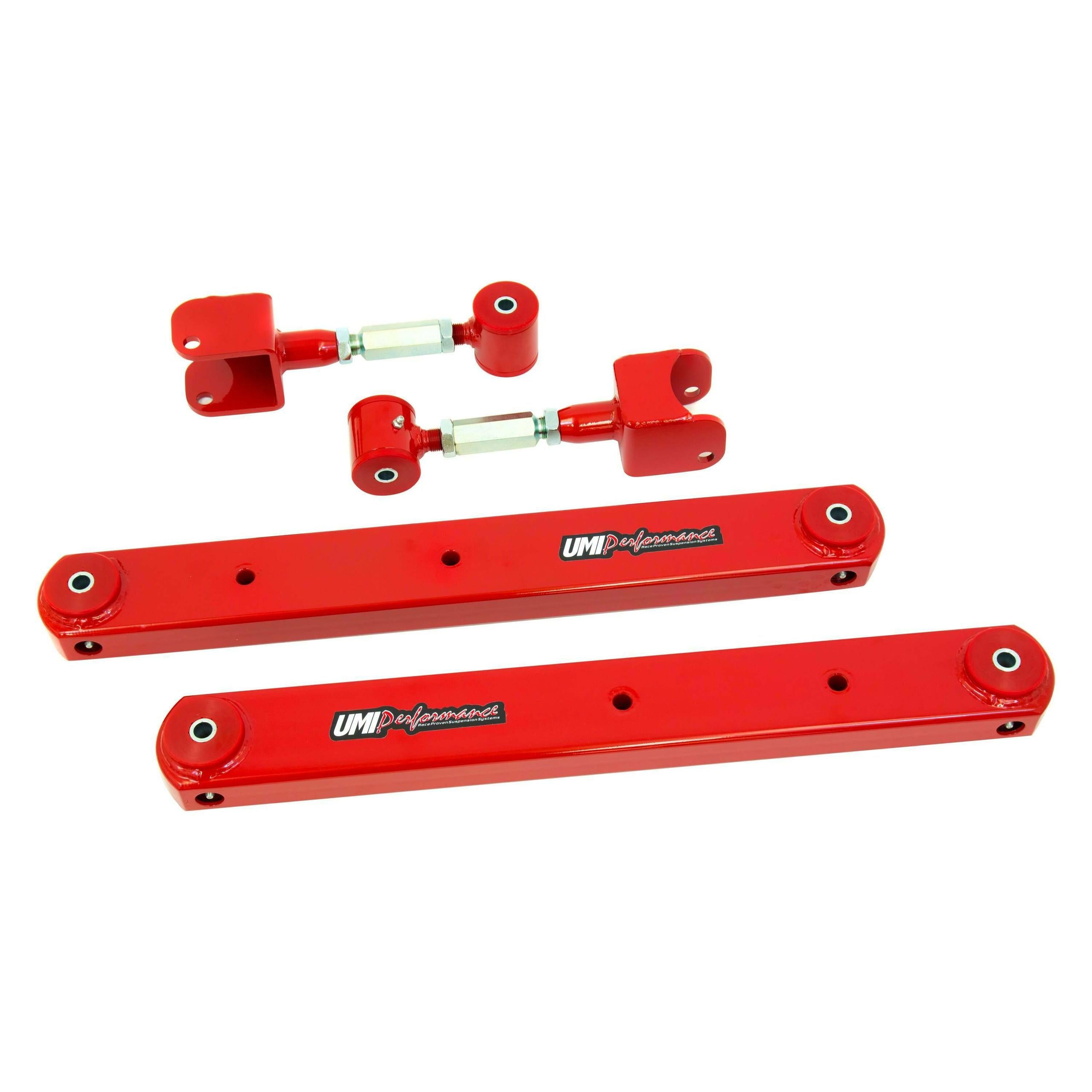 UMI Performance 1968-1972 GM A-Body Rear Control Arm Kit, Fully Boxed Lowers, Adjustable Uppers - 402125-R