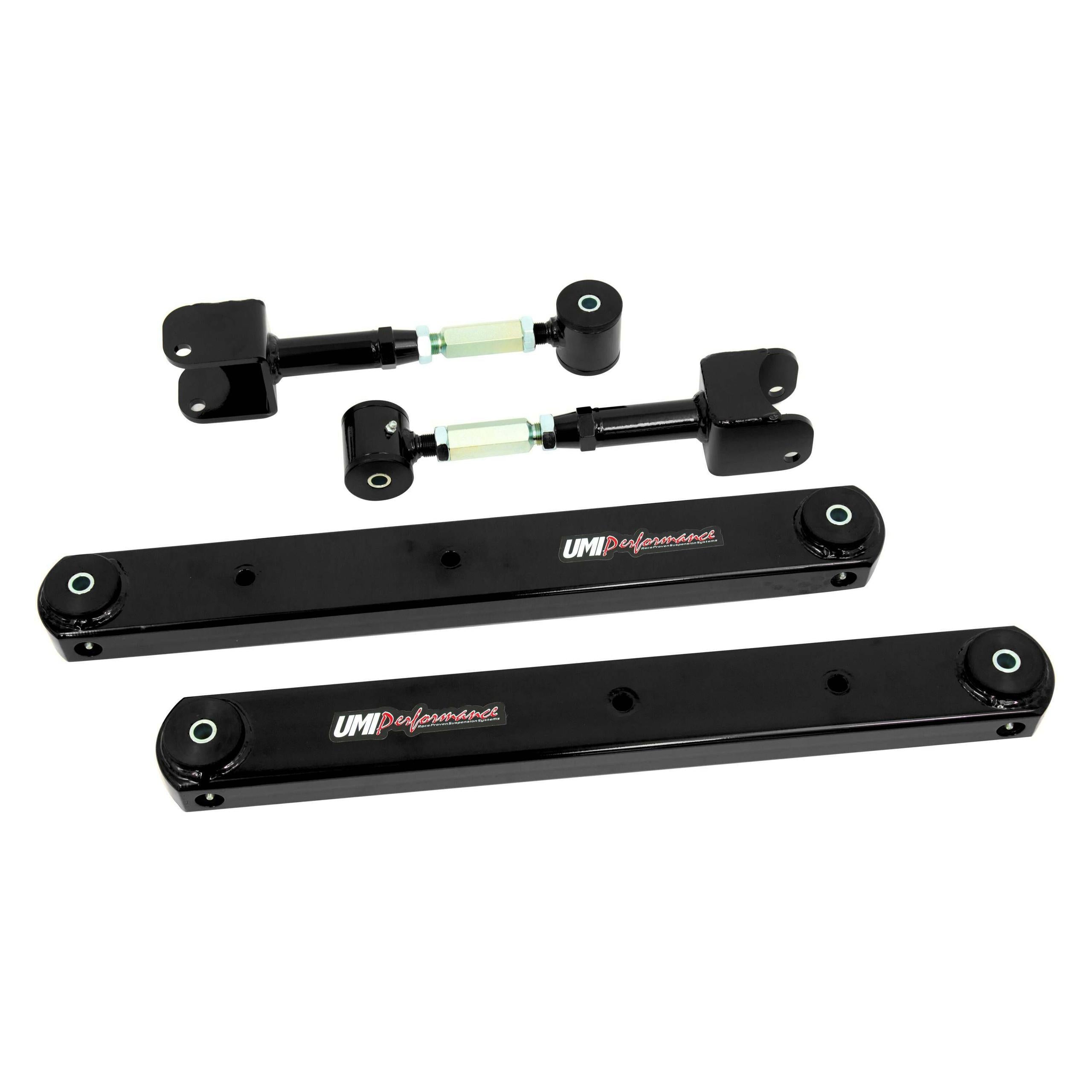 UMI Performance 1964-1967 GM A-Body Rear Control Arm Kit, Fully Boxed Lowers, Adjustable Uppers - 402126-B