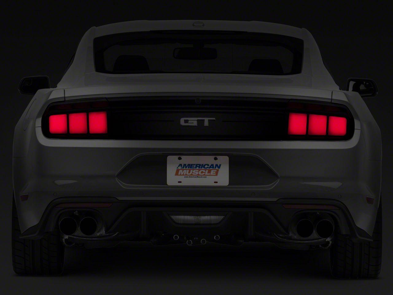 Raxiom Profile Led Tail Lights; Gloss Black Housing; Red Lens (2015-2023 Mustang) - 402182
