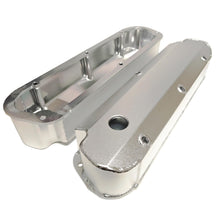 PRW Fabricated Aluminum Valve Covers, Ford 302/351W Style Cylinder Heads, Fabricated Billet Rail, 3 Long Fasteners & 2 Short, Satin Silver Anodized - 4030210
