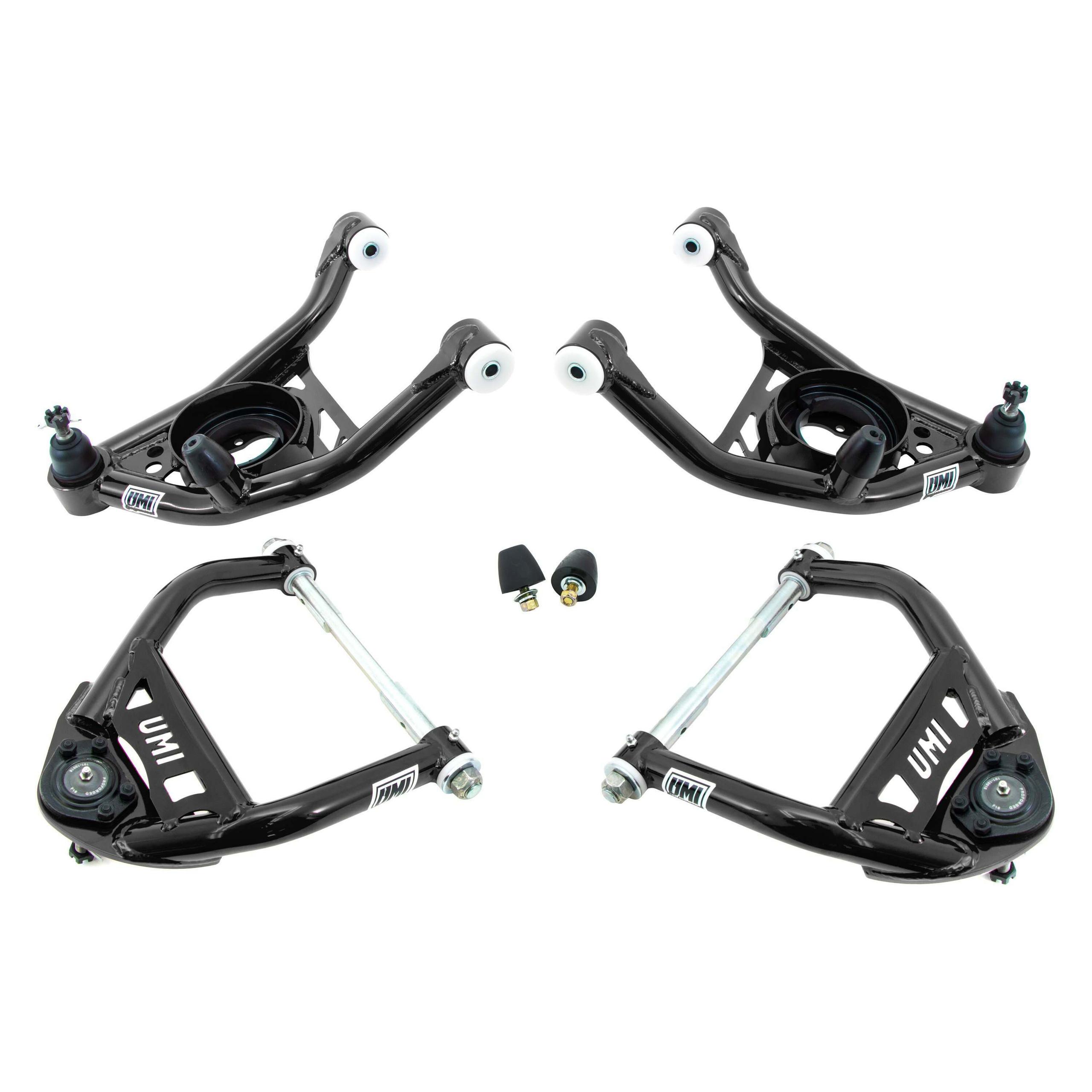 UMI Performance 1964-1972 GM A-Body Tubular Upper & Lower Front A-Arm Kit- Delrin Bushings - 403233-B