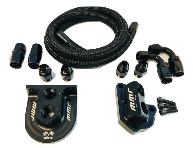 MMR Billet Oil Filter Remote Mount relocation Bracket - Ford Modular - 403334