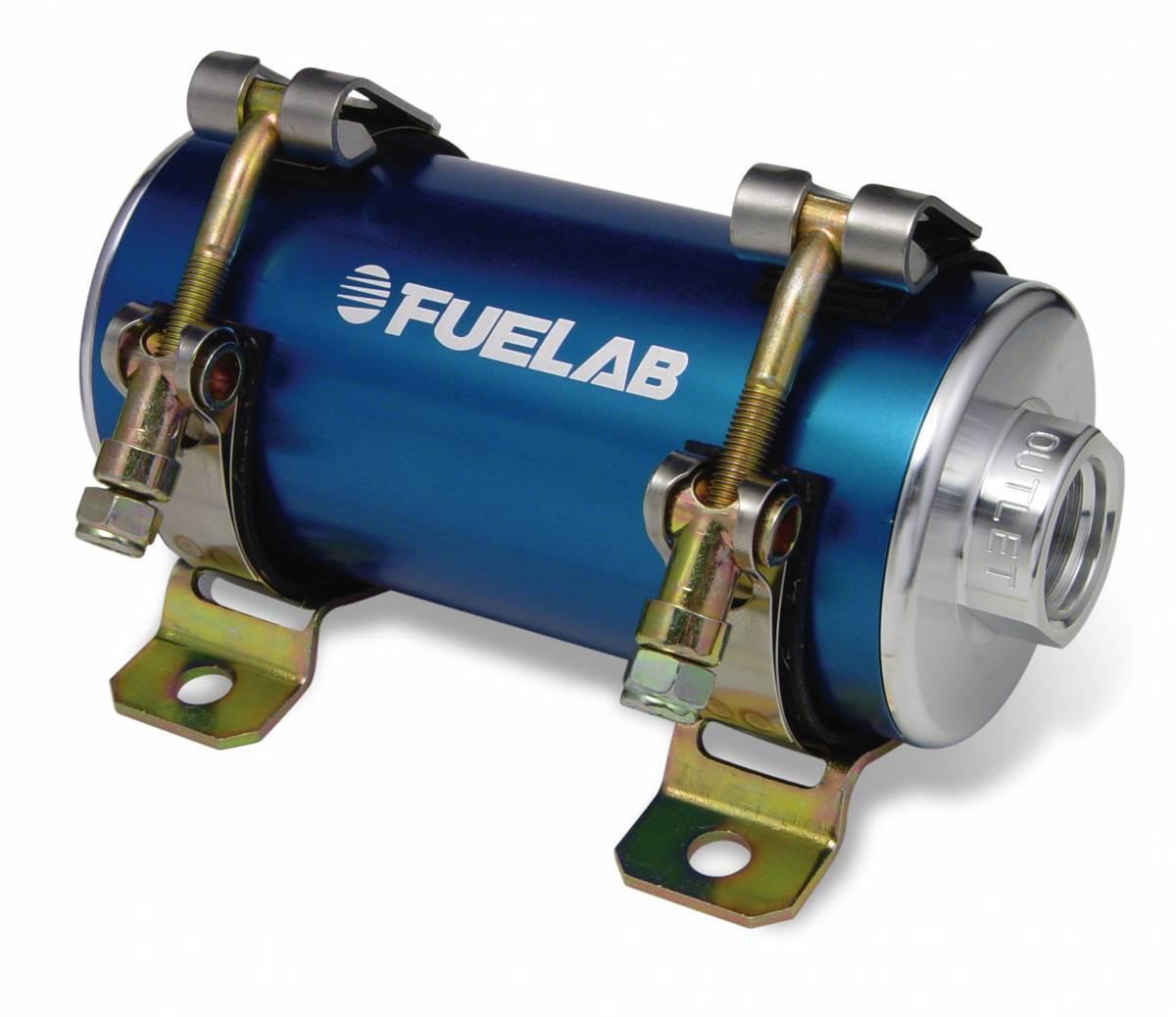 Fuelab Reduced Size EFI (Electronic Fuel Injection)In Line Fuel Pump Rated up to 700HP Street/Strip Speed Adjustable DC Brushless Driven Fuel Pump Blue - 40401-3