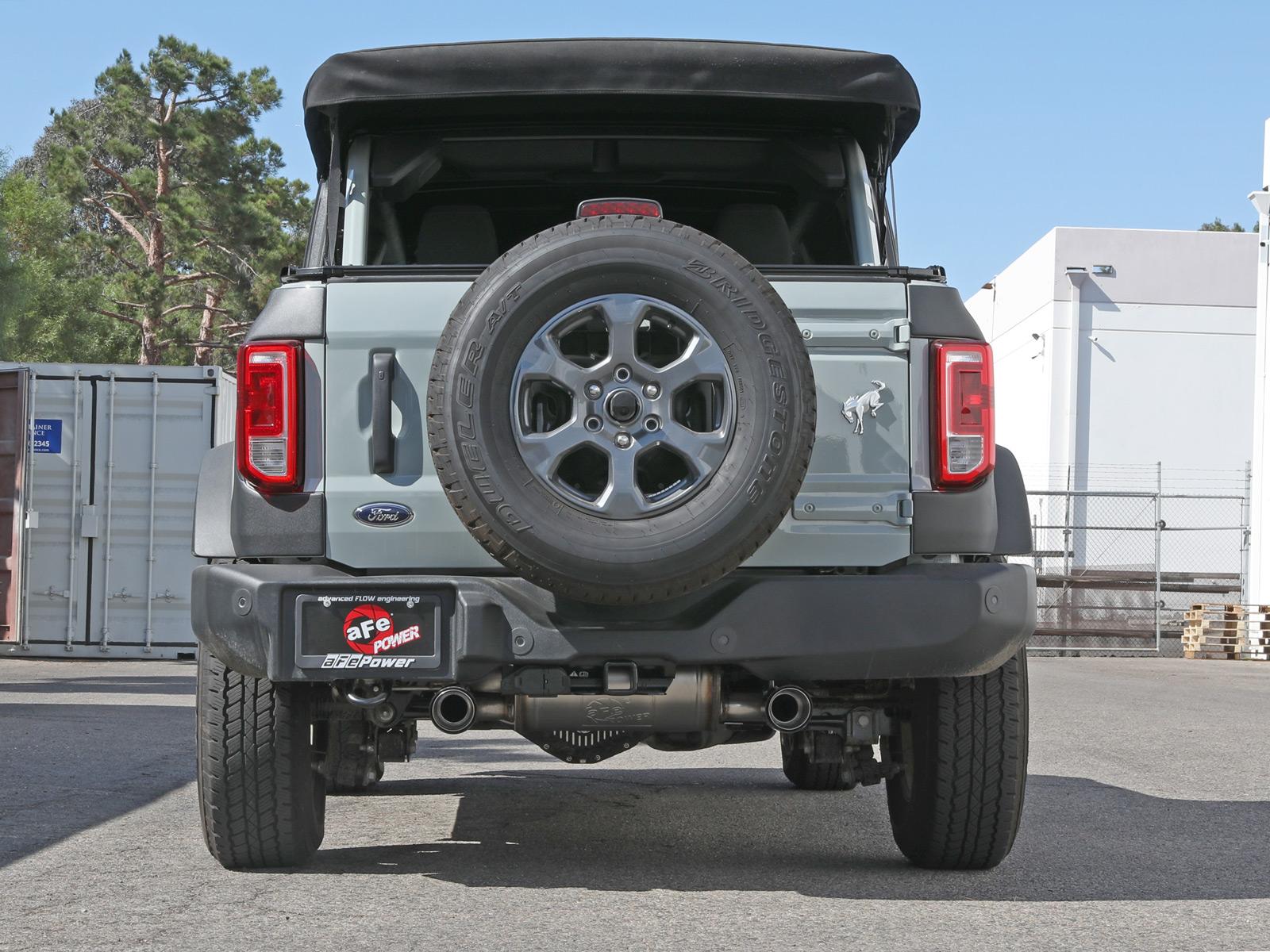 AFE 49-33138-C Vulcan 3" to 2.5" 304 Stainless Steel Cat-Back Exhaust System w/ Carbon Fiber Tip (2021-2025 Bronco)