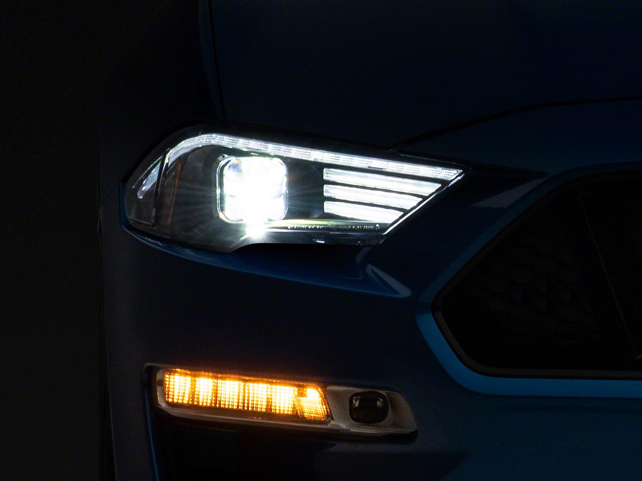Raxiom Led Projector Headlights; Black Housing; Clear Lens (2018-2023 Ford Mustang) - 407614