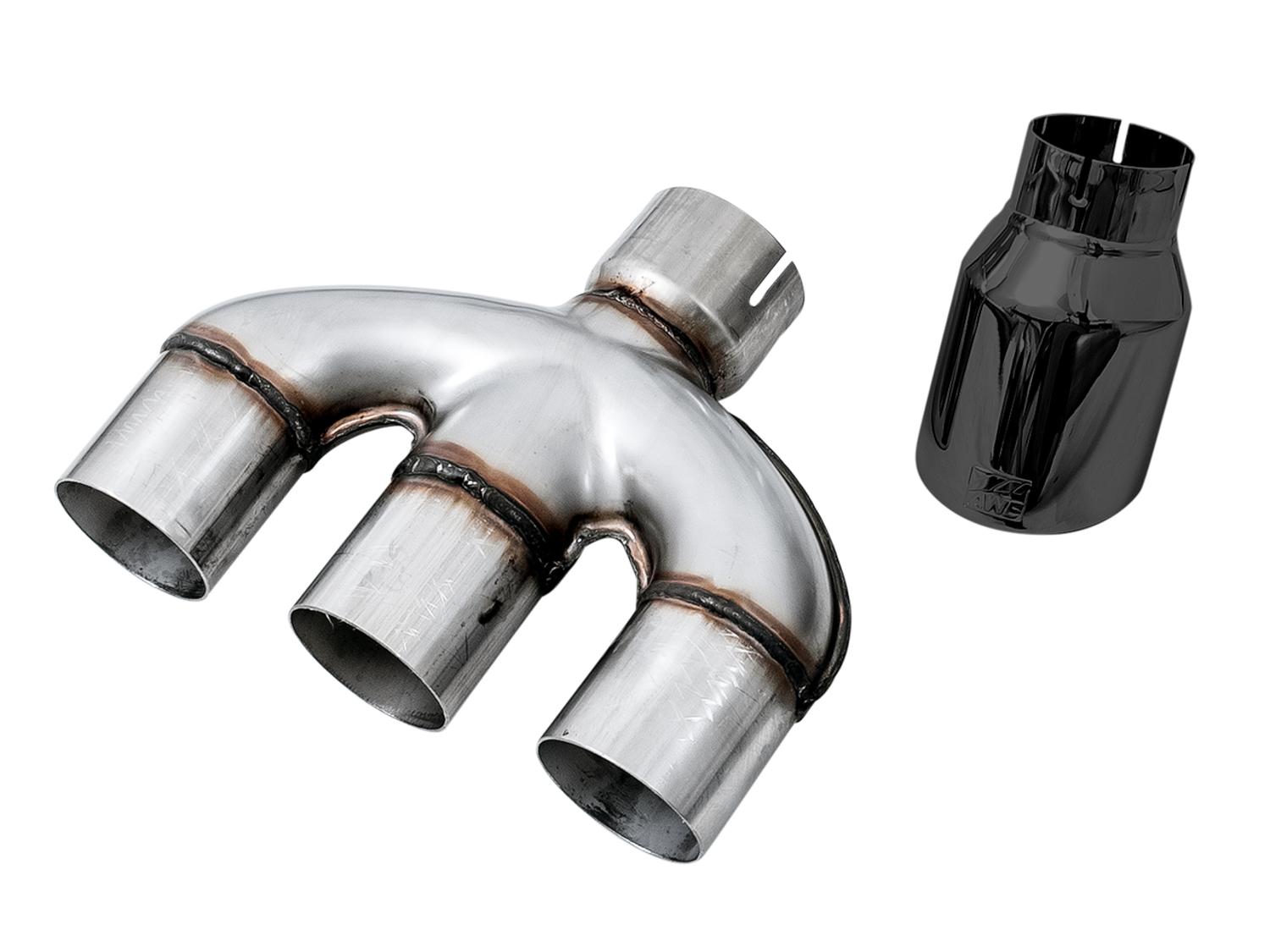 AWE Dual-to-Triple Tip Conversion for 10th Gen Civic Si - Diamond Black Tip (AWE Exhaust required) - 3810-53020