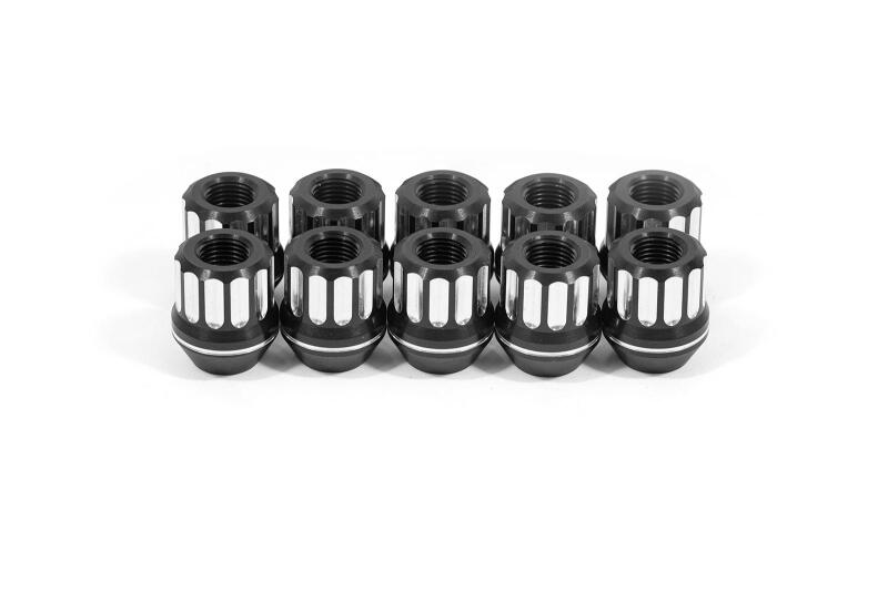 BMR Fabrication Lug nut kit, 12mm x 1.50 RH, conical, 12-pt, alum, set of 10 Black Anodized (1997-2004 C5 Corvette Base) - LNK023