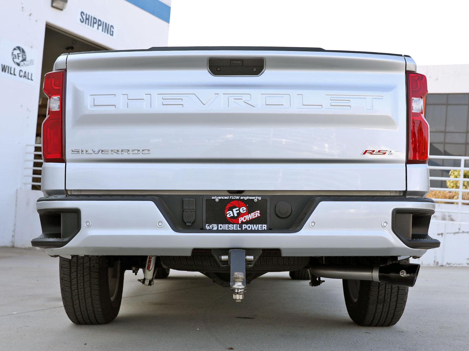 AFE Large Bore-HD 3 IN 409 Stainless Steel DPF-Back Exhaust System w/Black Tip (GM Trucks 20-21 L6-3.0L (td) LM2) - 49-44128-B