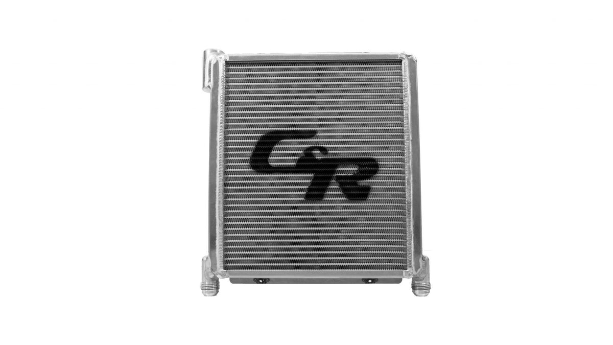 PWR Oil Cooler - DLM 32mm Single Pass 12 Inch x 11.25 Inch -12 Males and 1/2 Inch NPT Temp Sensor Bung PWR Racing - 41-00002
