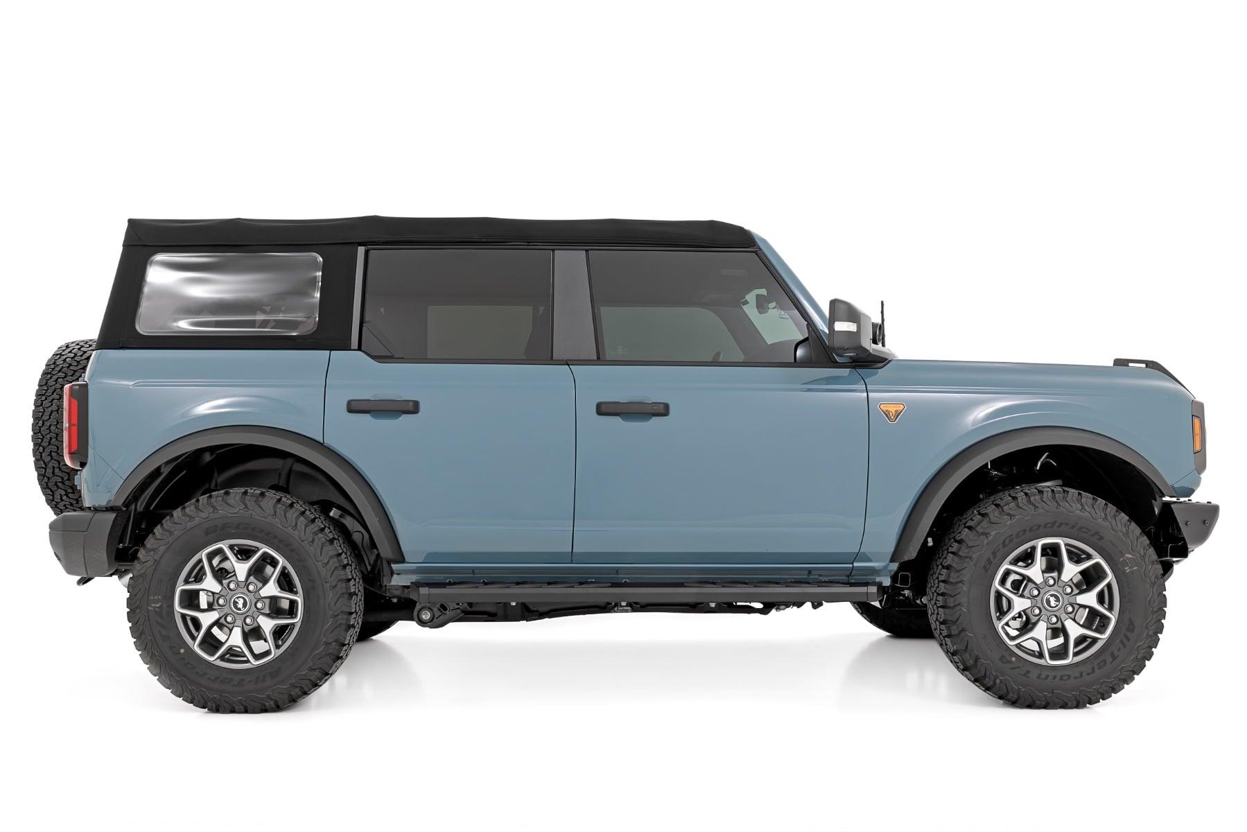 Rough Country BA2 Running Boards Side Step Bars 4-Door Ford Bronco 4WD (2021-2025) (2021-2025 Bronco) - 41007A