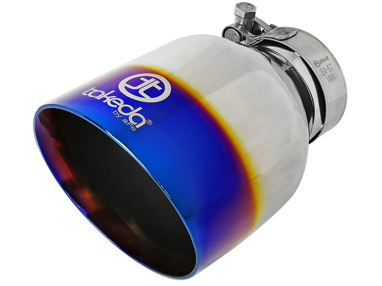AFE Takeda 2-1/2 IN 304 Stainless Steel Axle-Back Exhaust System w/Blue Flame Tips (Mazda 3 14-18 L4-2.0/2.5L) - 49-37014-L