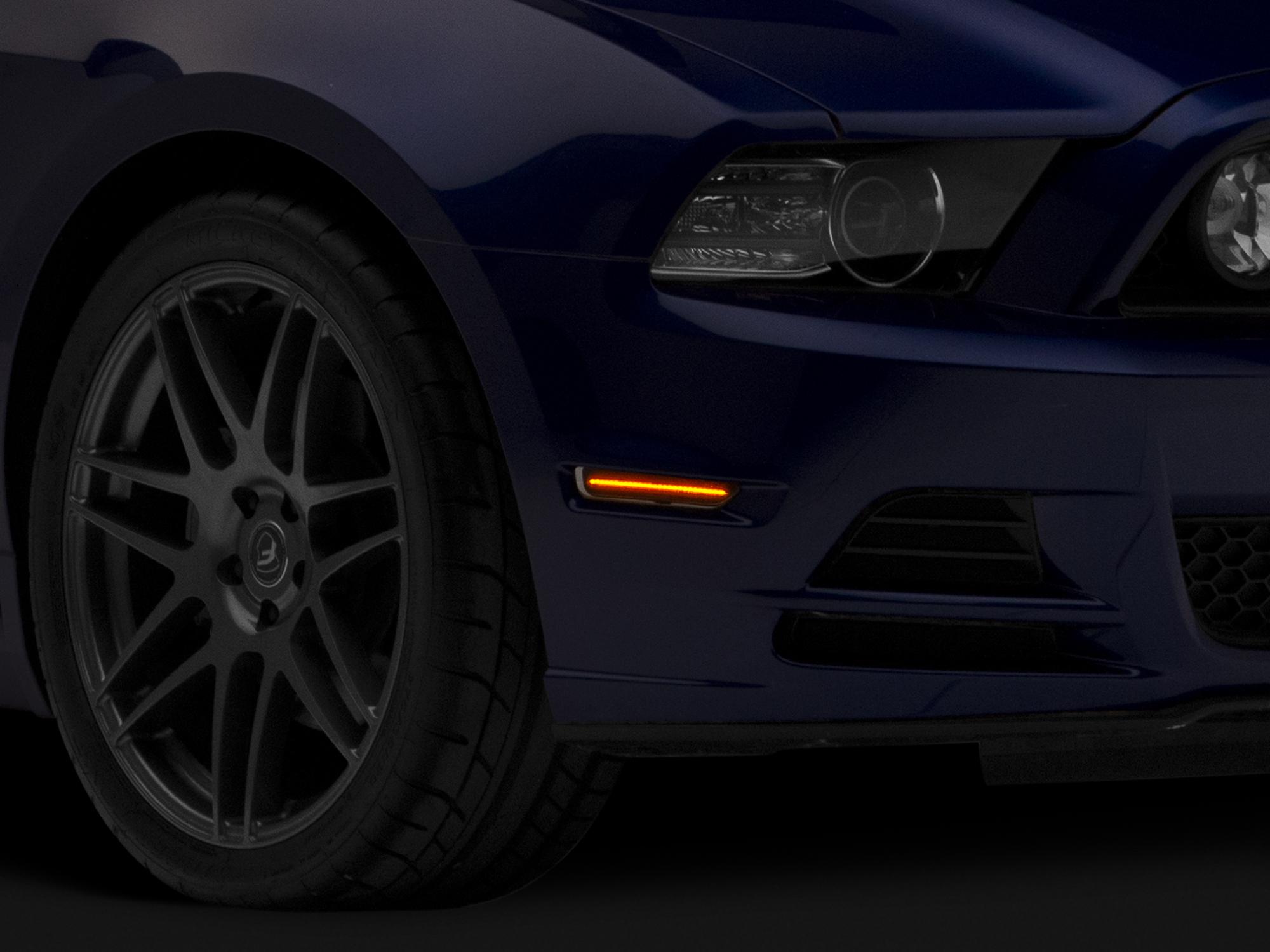 Raxiom 10-14 Ford Mustang Axial Series LED Side Marker Lights (Smoked) - 412496