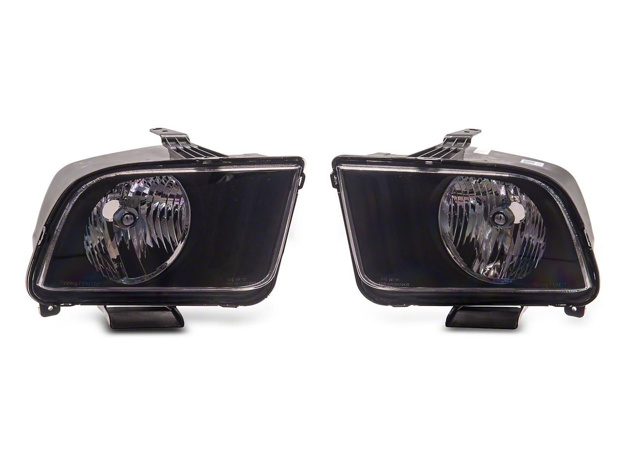 Raxiom Axial Series Oem Style Replacement Headlights; Chrome Housing; Clear Lens (2005-2009 Mustang GT, Mustang Base, Mustang Bullitt, Mustang Shelby GT) - 413414